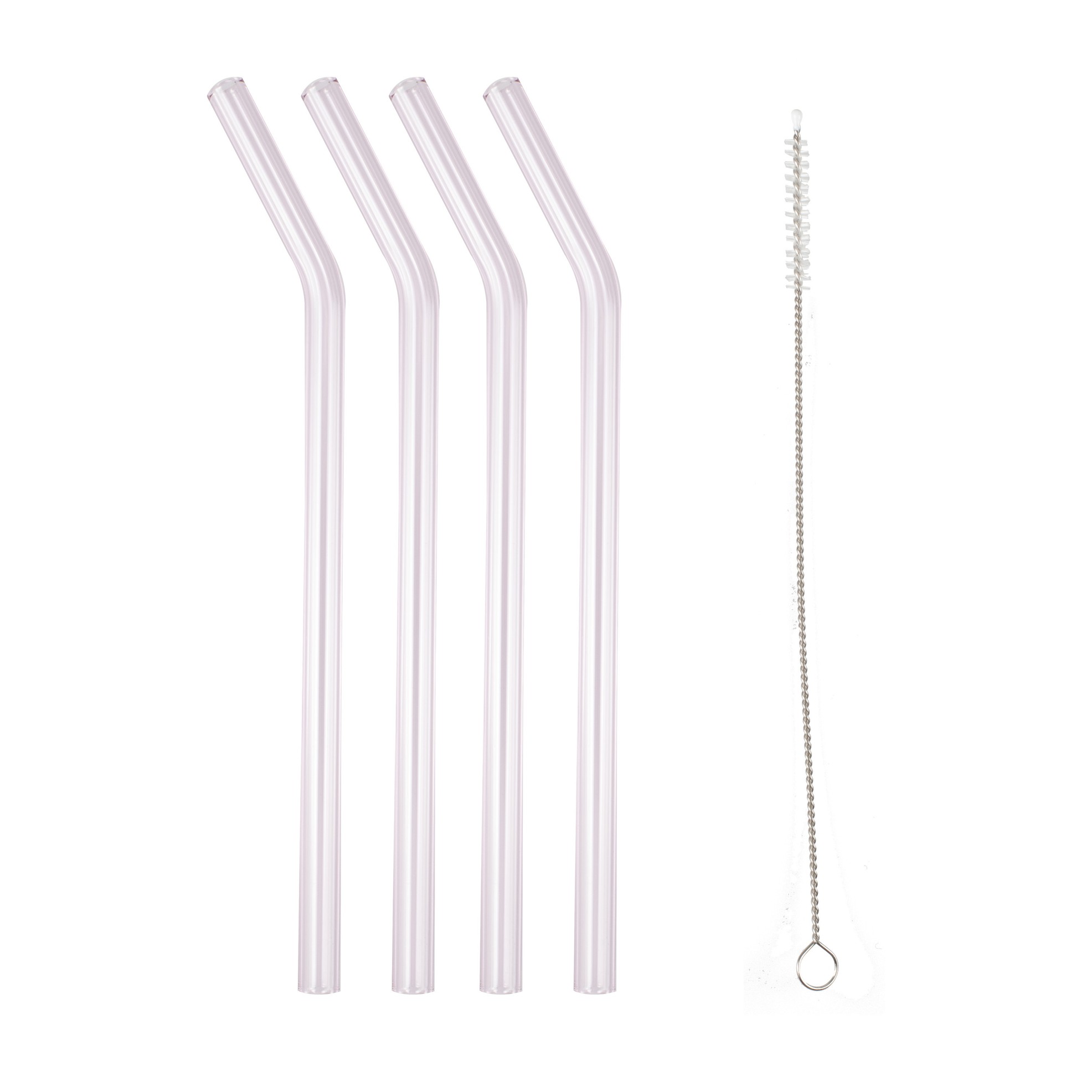 Ginger Ray Pink Glass Reusable Straws : Pack of 4