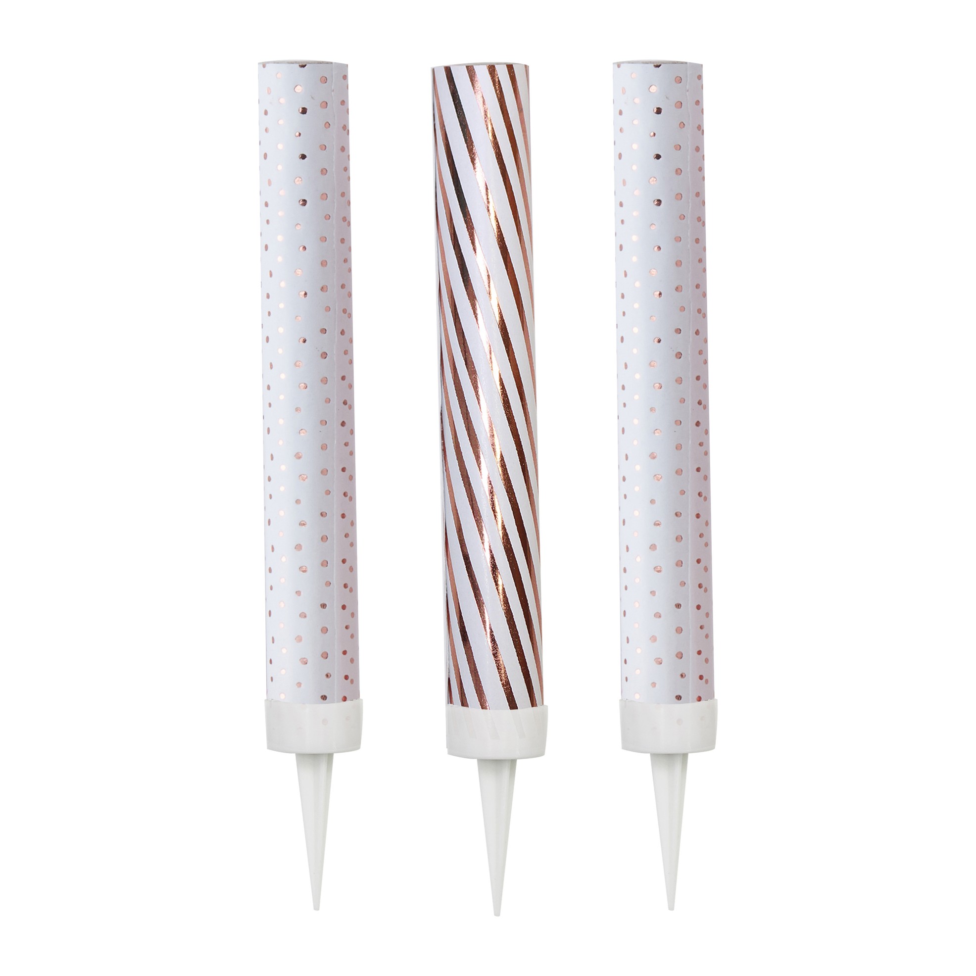 Ginger Ray Rose Gold Cake Fountain Candles : Pack of 3