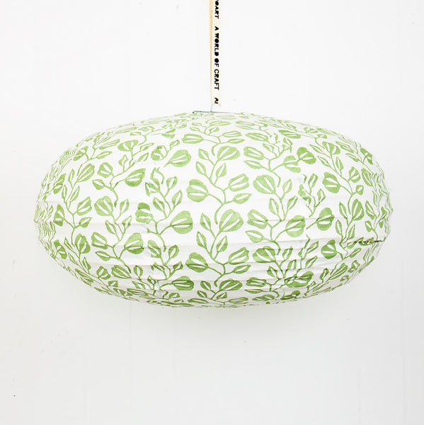 Afroart Oval Lampshade Tulip Green
