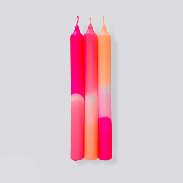 Pink Stories | Dip Dye Neon Candle | Flamingo Trees