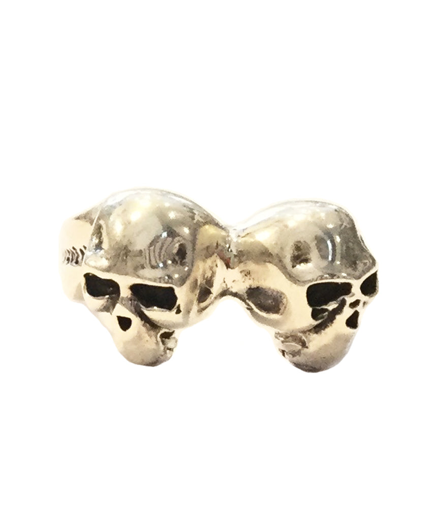 Urbiana Premium Sterling Silver Double Skull Ring