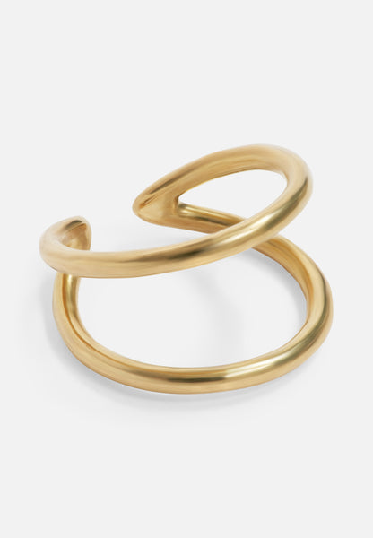 EL PUENTE Delicate Two-line Ring // Gold
