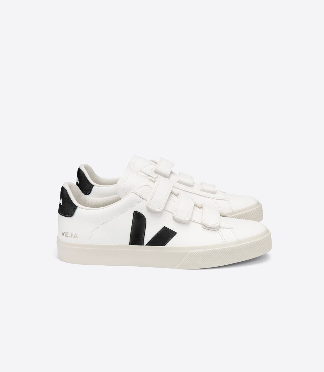 Veja White and Black Chromefree Leather Recife Shoes