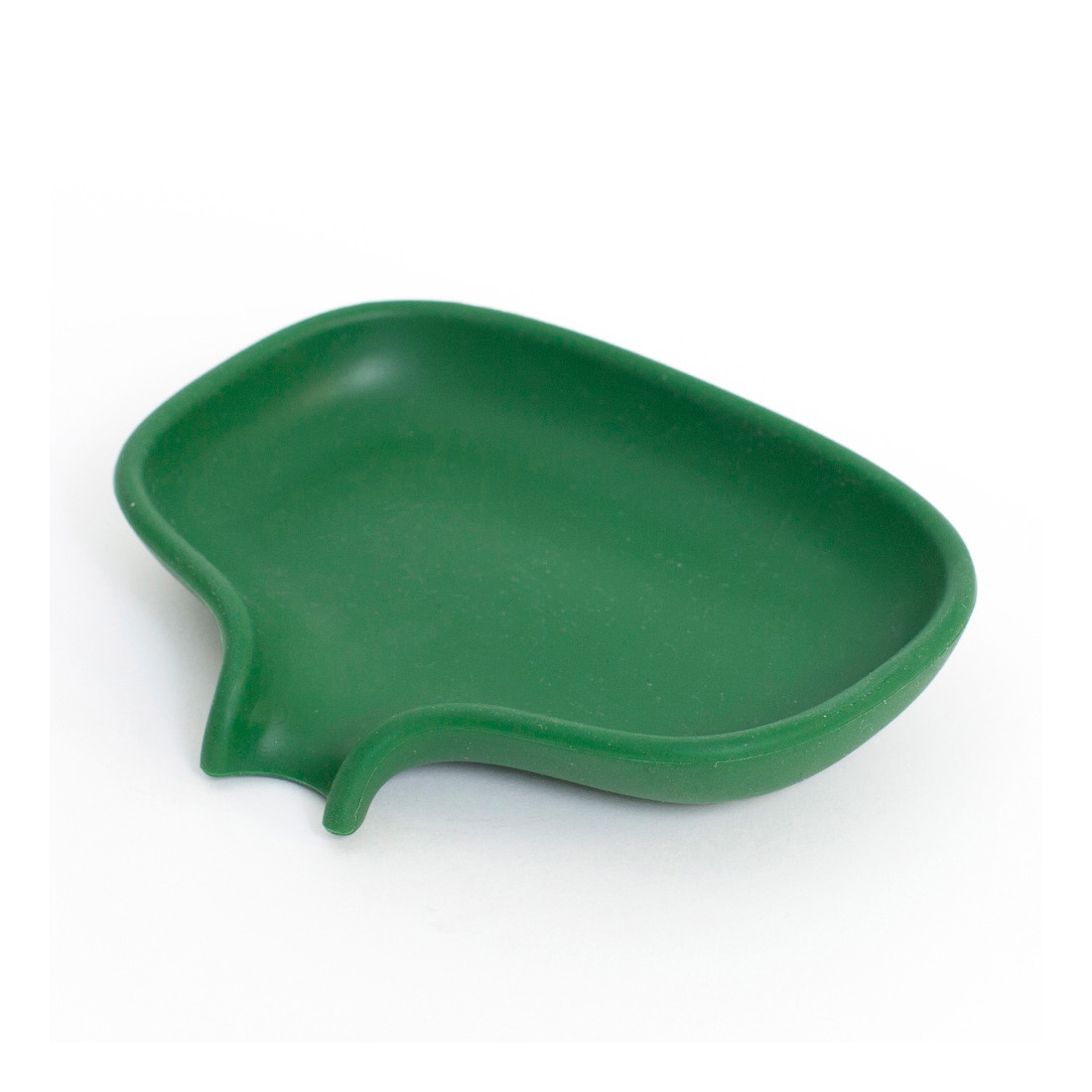 bosign-bosign-flow-soapsaver-soap-dish-large-with-draining-spout-in-dark-green-recyclable-silicone