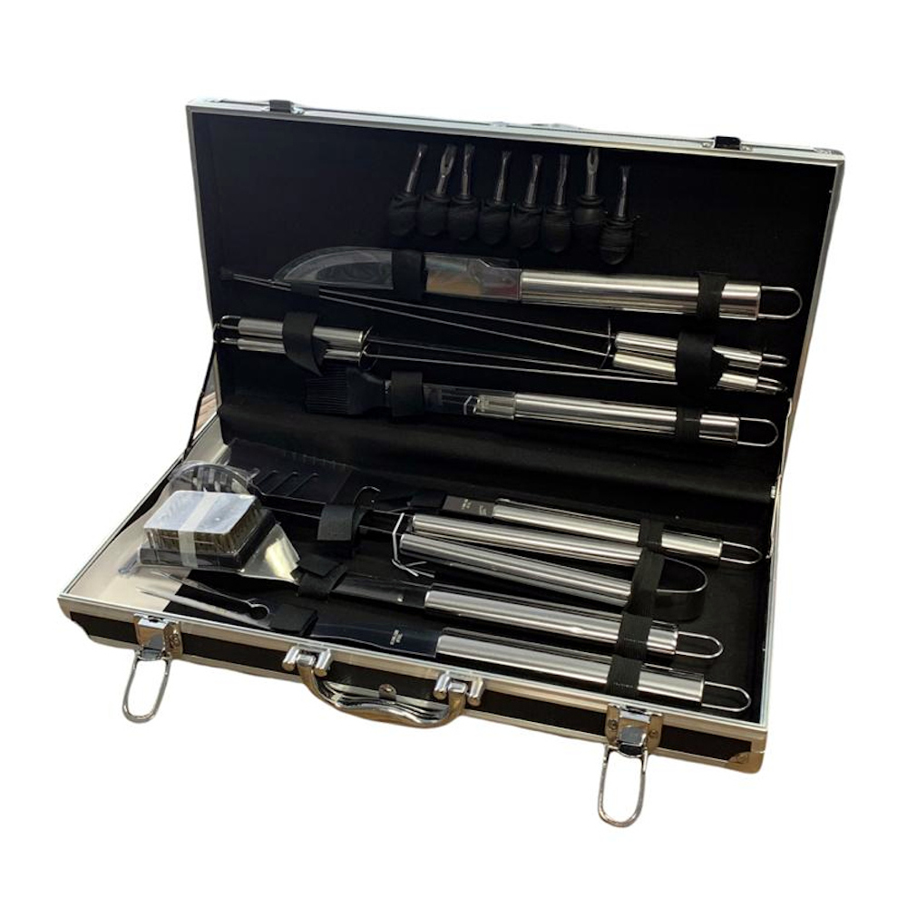 Barbecue Case with 18 Pieces in Black Case