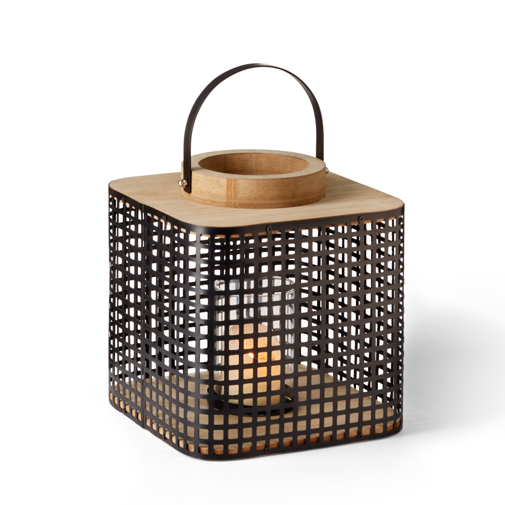 Philippi Asgar Metal Lantern With Carry Handle And Mdf Top Small