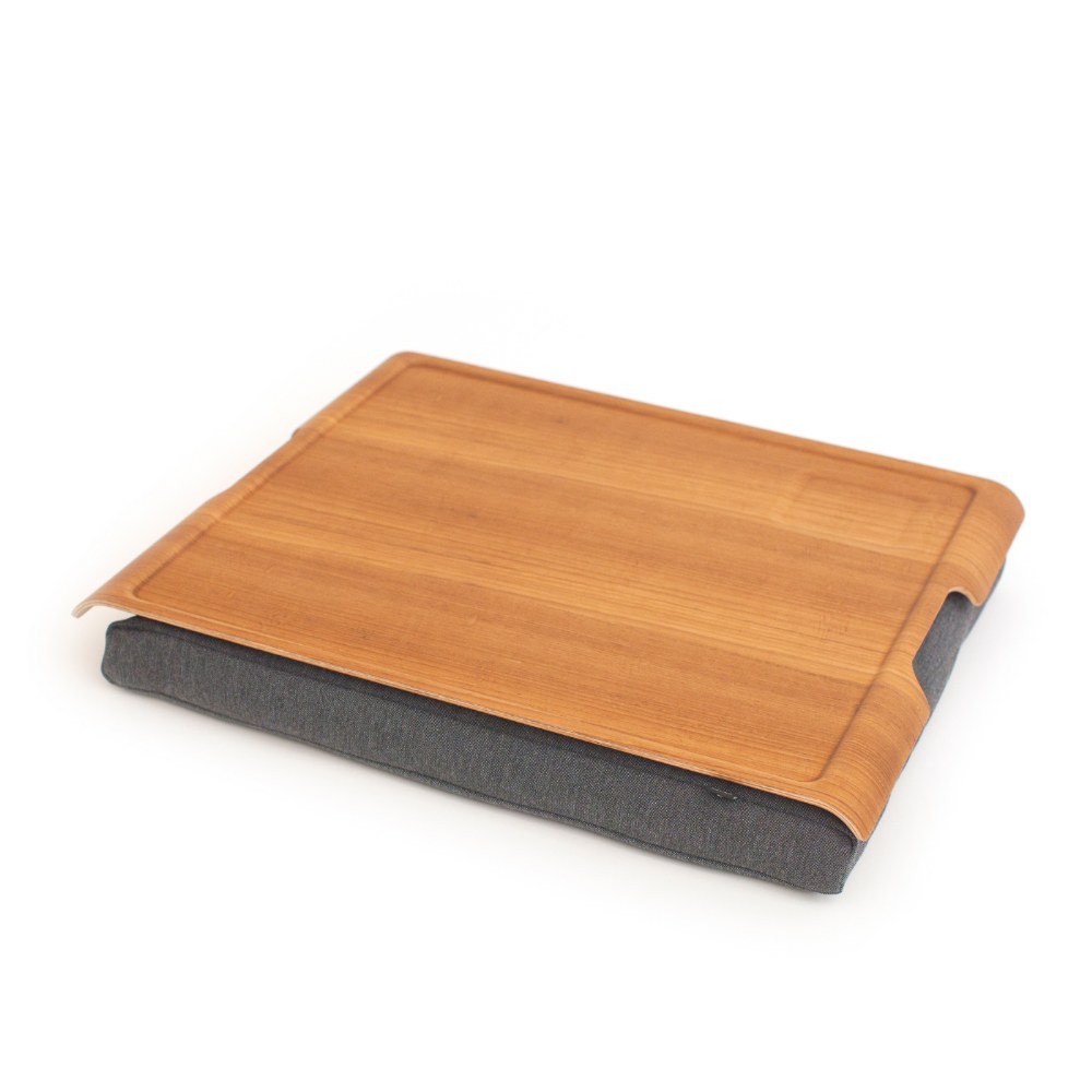 Bosign Bosign Laptray Large Antislip Teak Wood Top With Salt  &  Pepper Cushion