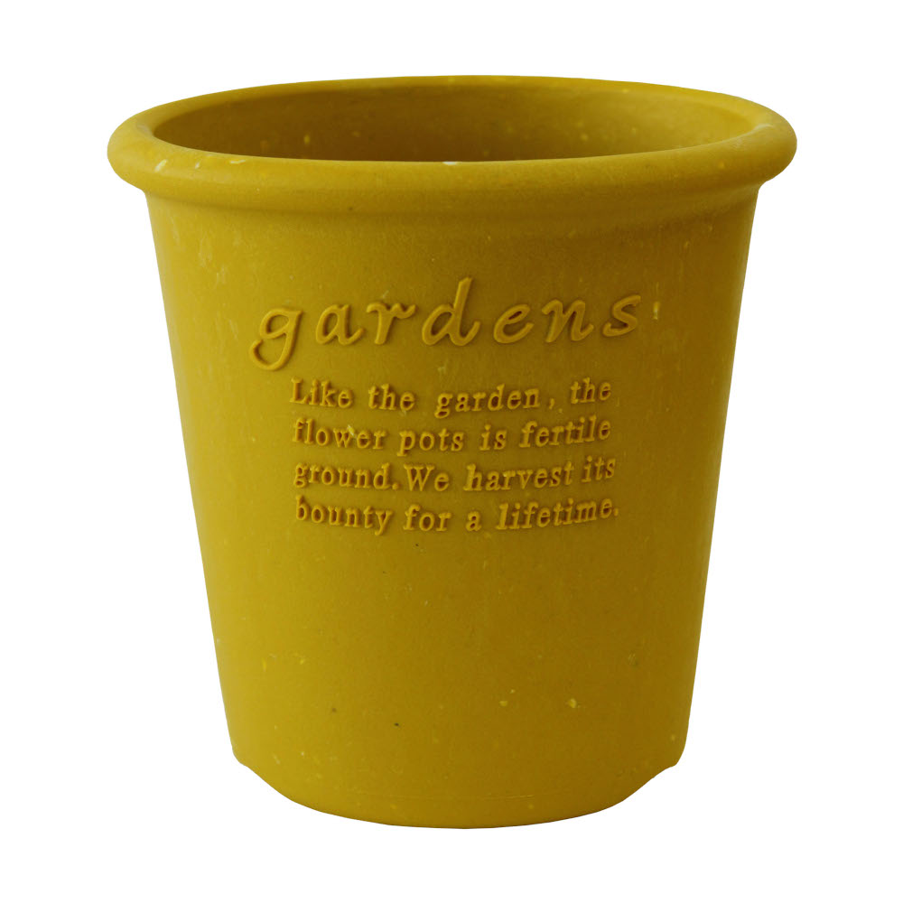 Hachiman Garden Flower Pot Round Style No5 Mustard Eco Recycled Paper Mix 1.3l D150mm