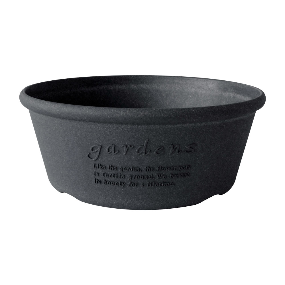 Hachiman Garden Flower Planter Shallow No360 Black Eco Wood Pulp Mix 11.0l D363mm