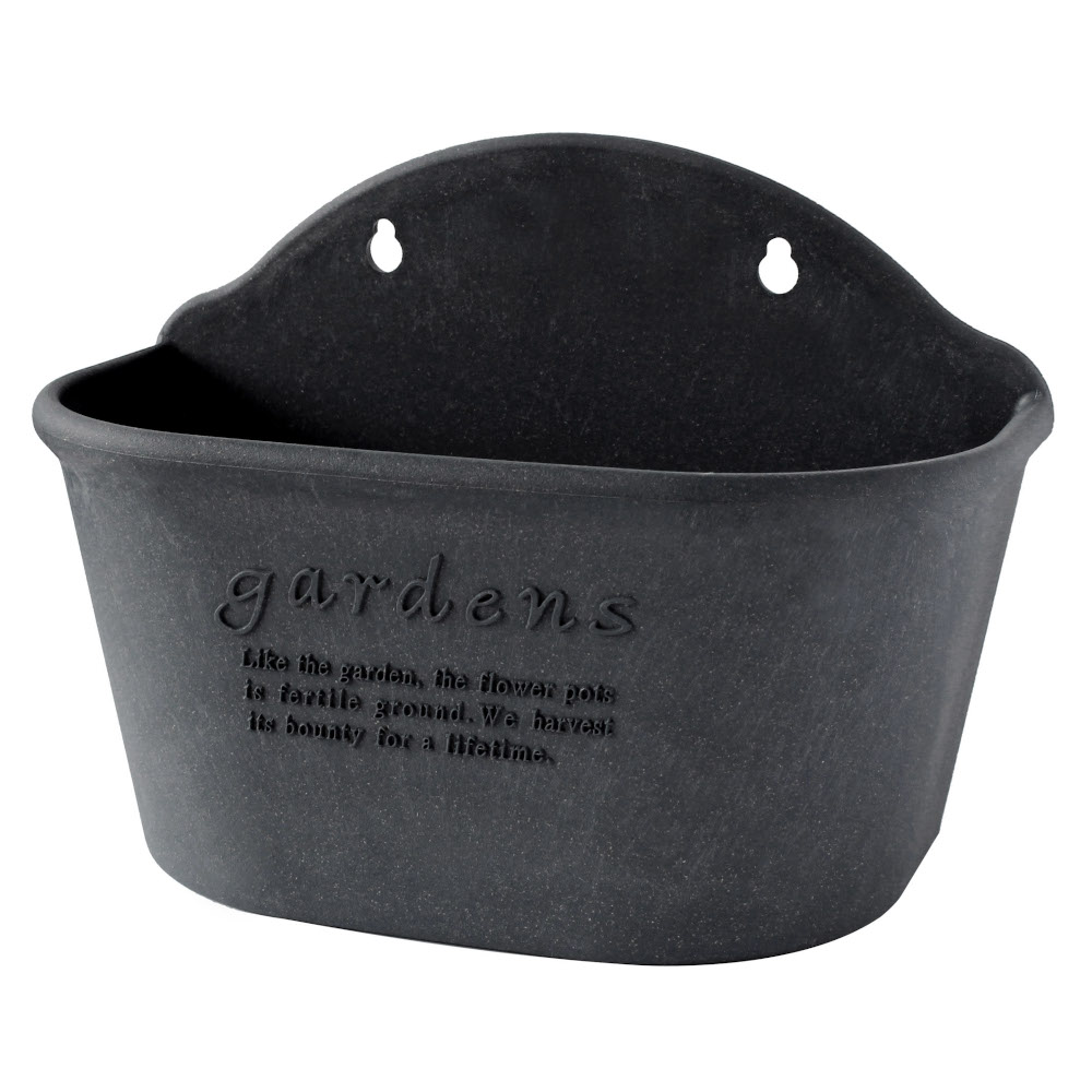 Hachiman Garden Hanging Flower Pot Style No300 Black Eco Wood Pulp Mix 4.0l