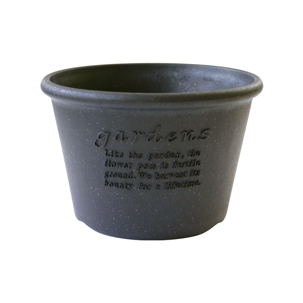 Hachiman Hachiman Garden Plant Pot Round Shallow No6-s Black Eco Wood Pulp Mix 2.1l D180mm