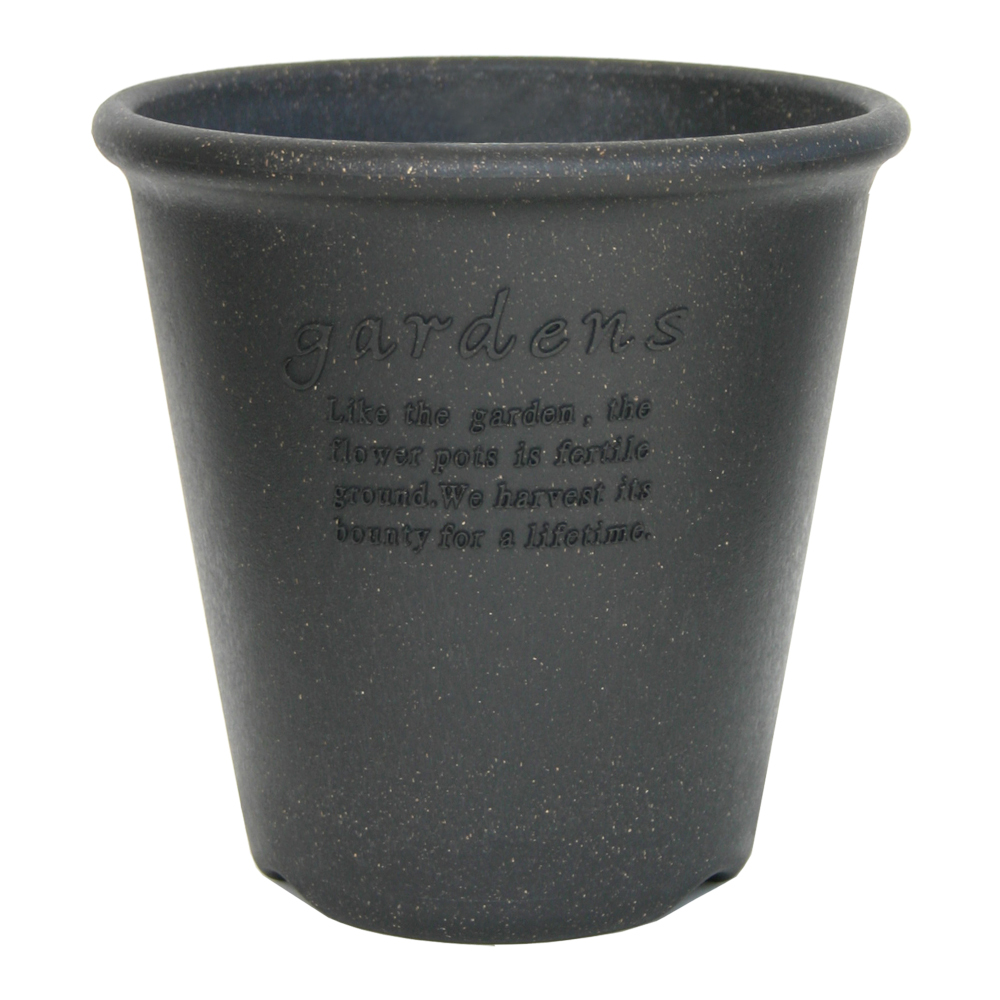 Hachiman Hachiman Garden Flower Pot Round Style No6 Black Eco Wood Pulp Mix 2.7l D185mm