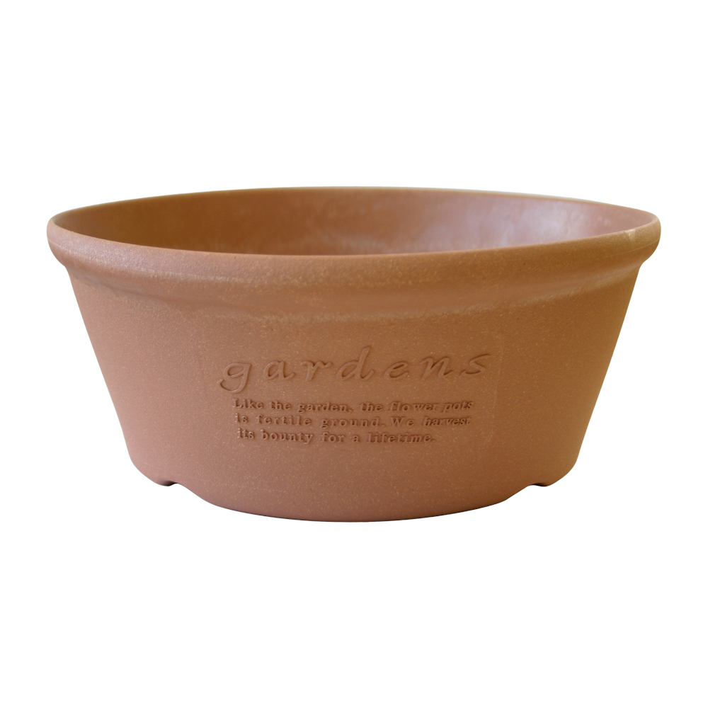 Hachiman Garden Flower Planter Shallow No360 Unglazed Eco Wood Pulp Mix 11.0l D363mm