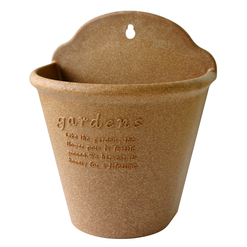 Hachiman Garden Hanging Flower Pot Style No210 Natural Eco Wood Pulp Mix 2.5l