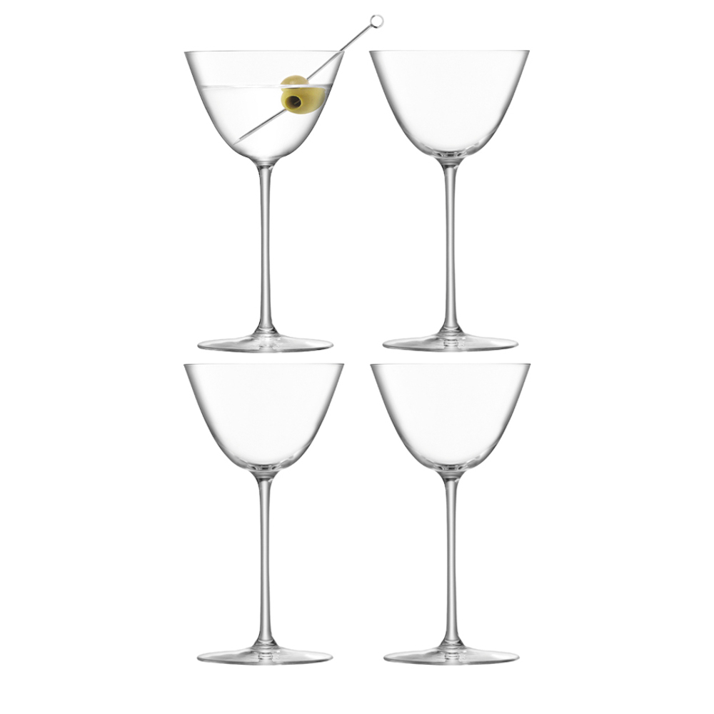 Borough Range Martini Glass 195ml Clear X 4pcs