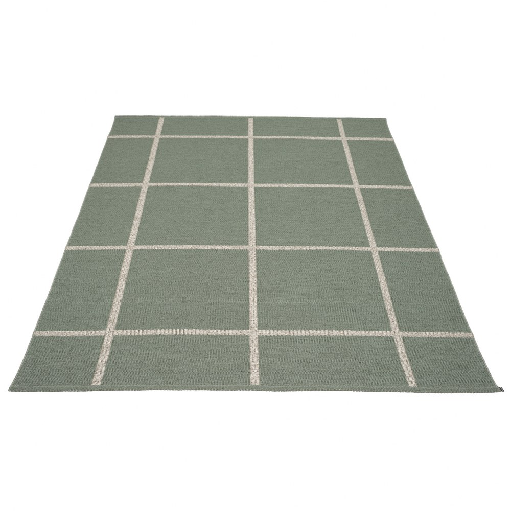 Pappelina Of Sweden Ada Design Washable Sustainable Rug 180x260cm In Army & Stone Metallic