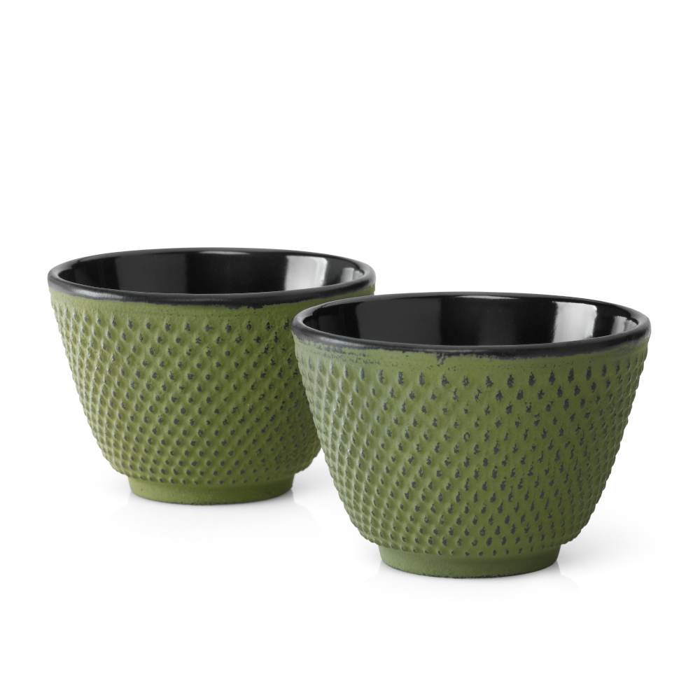 Bredemeijer Tea Cups Xilin Design Cast Iron Set Of 2 Green