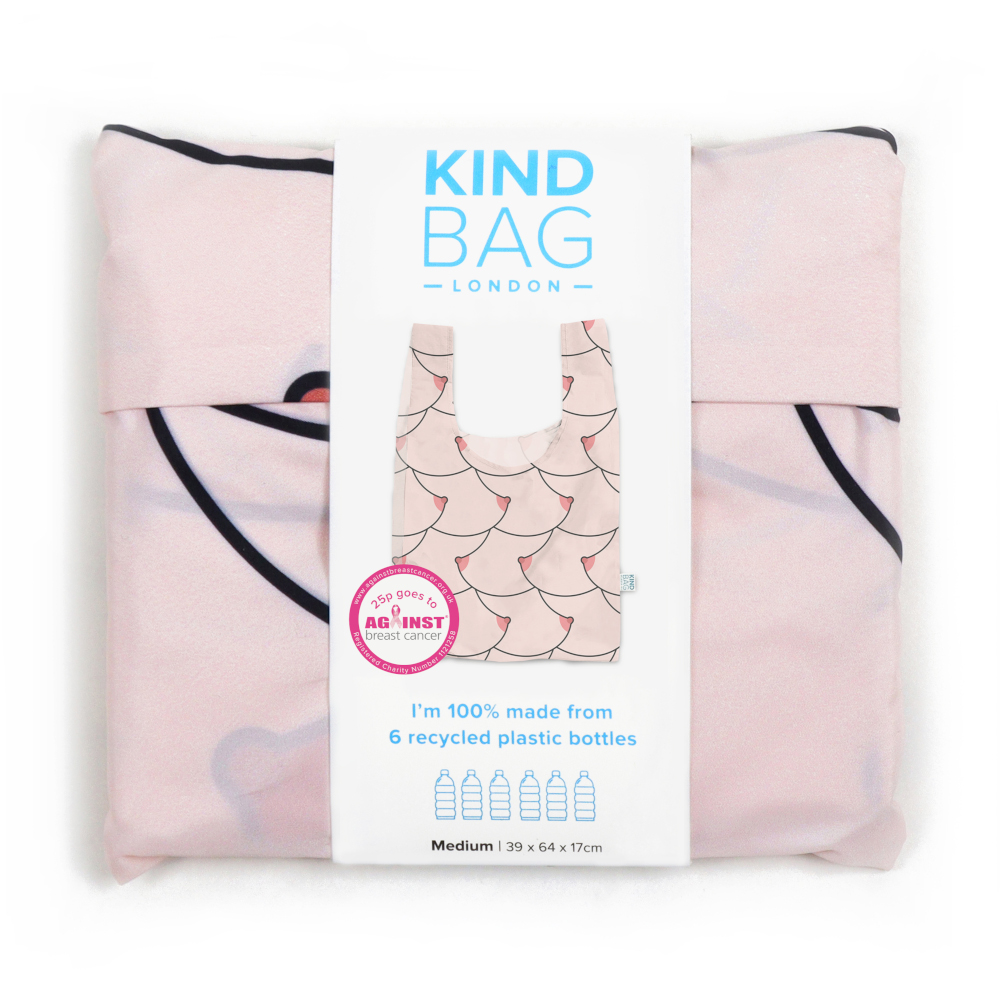 Kind Bag Kind Bag Boobs Design Reusable Planet Friendly Made From Recycled Plastic Bottles Medium Size