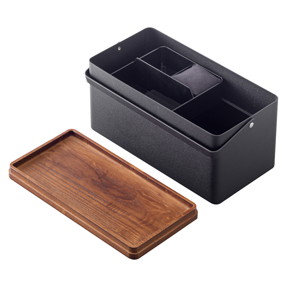 Yamazaki Tower Sewing Box With Pin Cushion  &  Carry Handle In Black