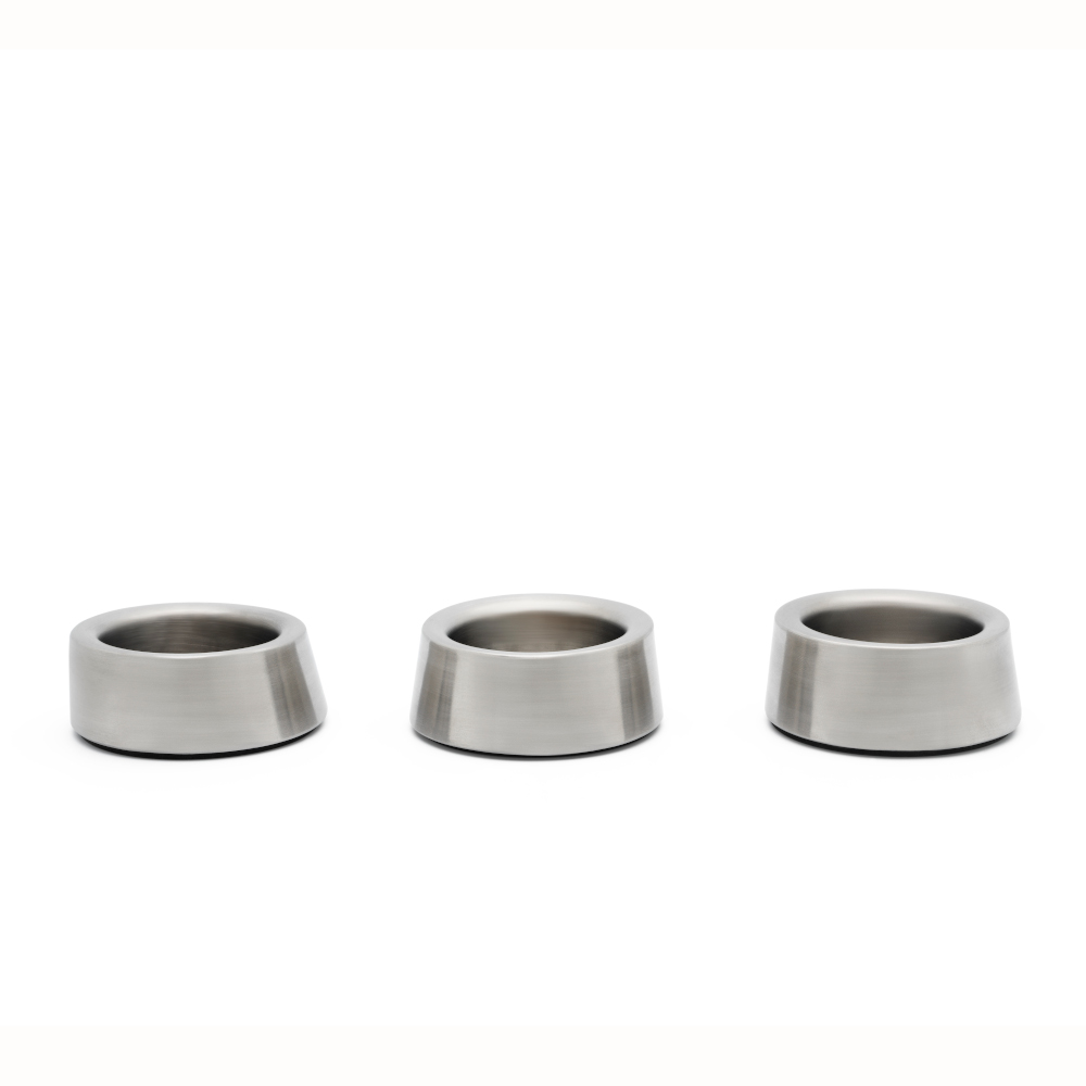 Zilverstad Tealight Holder Oblique Design In Matt Stainless Steel Set Of 3 Individual