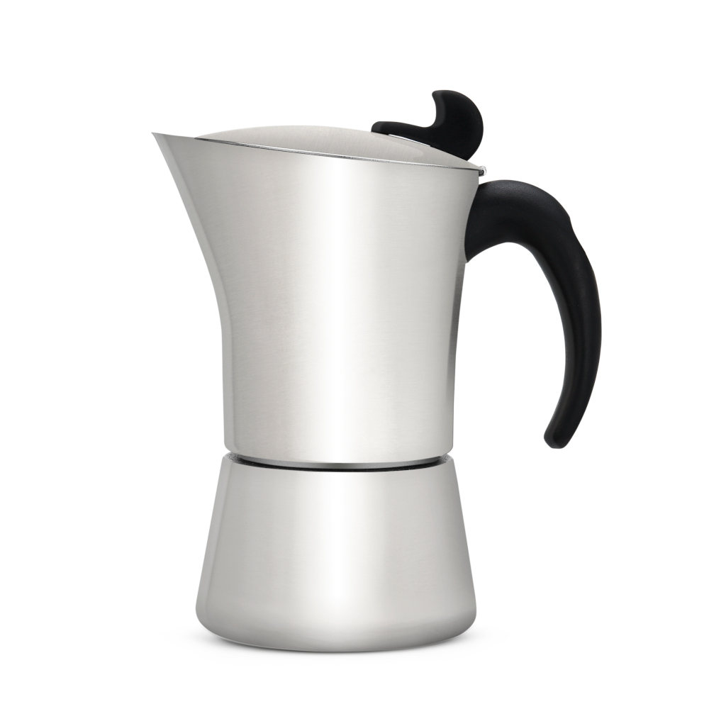 Bredemeijer Leopold Vienna Espresso Maker Ancona Design In Brushed Stainless Steel 6 Cup Capacity