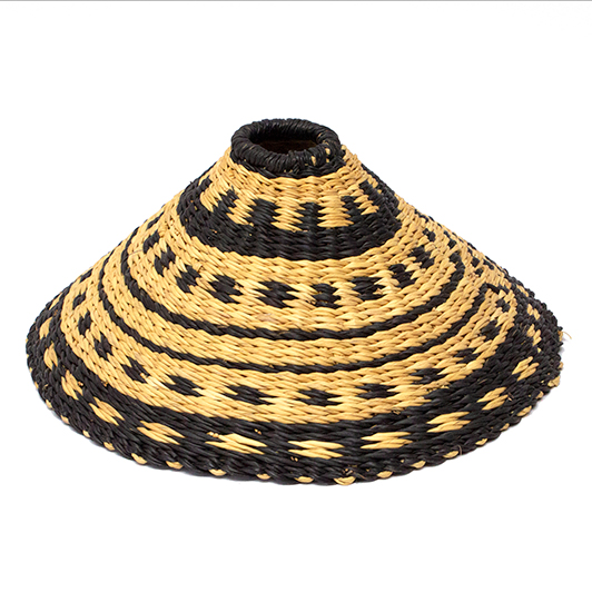 Ghanaian Woven Light Shade Monochrome Black Band