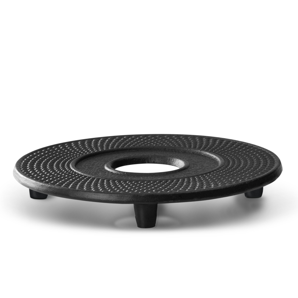 Bredemeijer Bredemeijer Drink Coaster Or Table Trivet Jang Design Cast Iron In Black With Rubber Feet