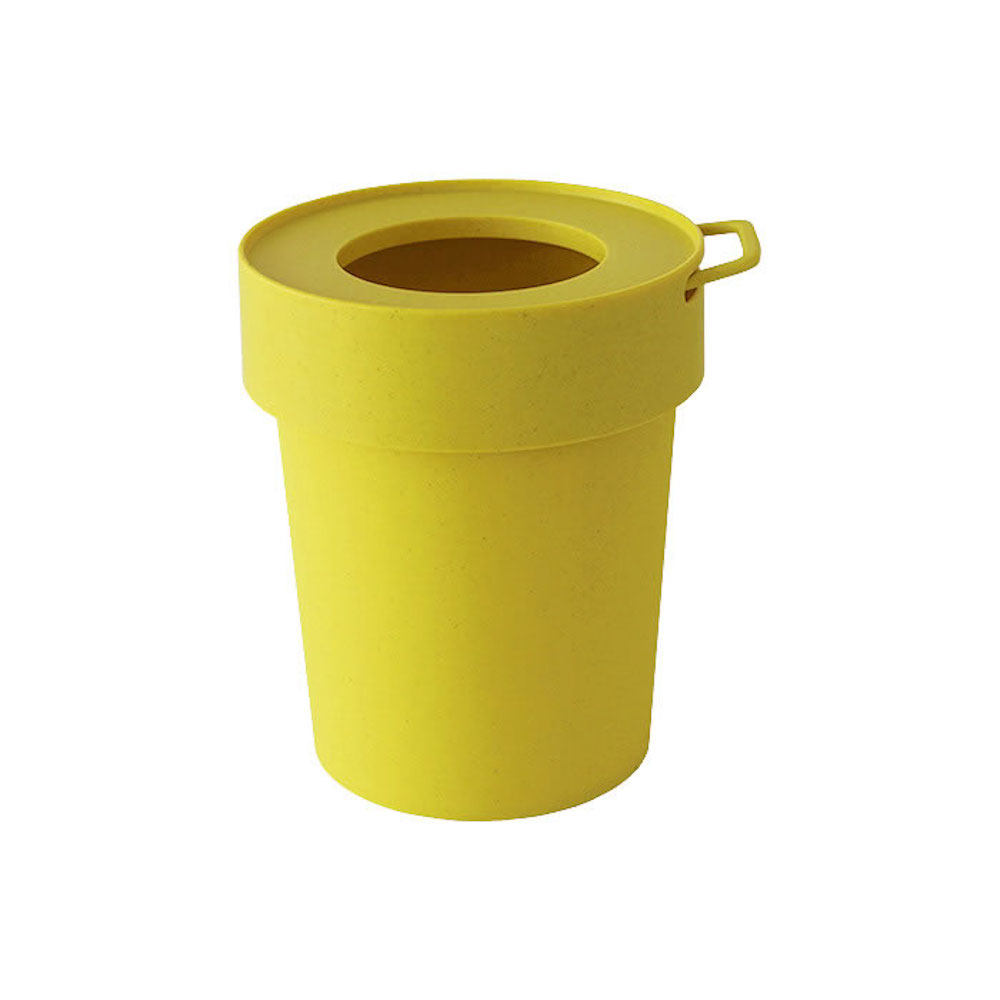 Hachiman Taptrash Bin With Lid Small Baked Yellow