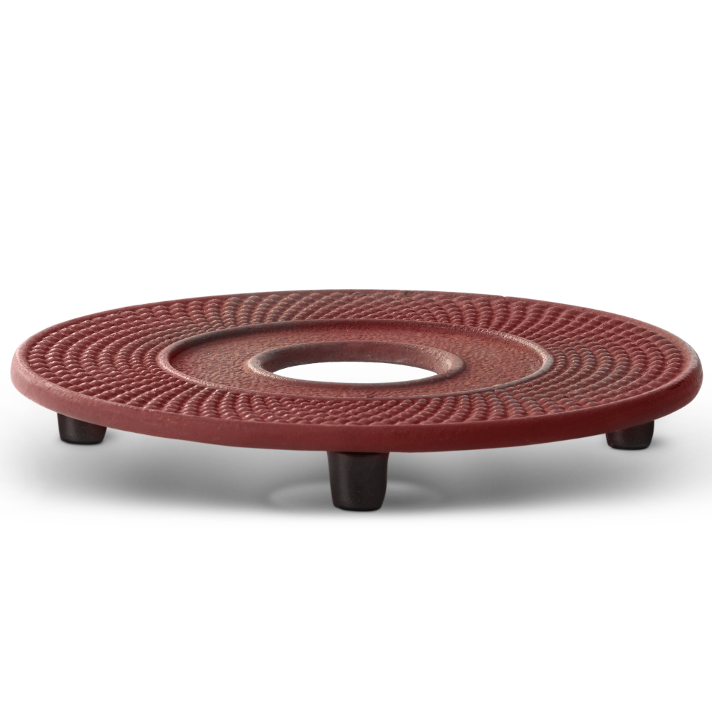 Bredemeijer Bredemeijer Drink Coaster Or Table Trivet Xilin Design Cast Iron In Red With Rubber Feet
