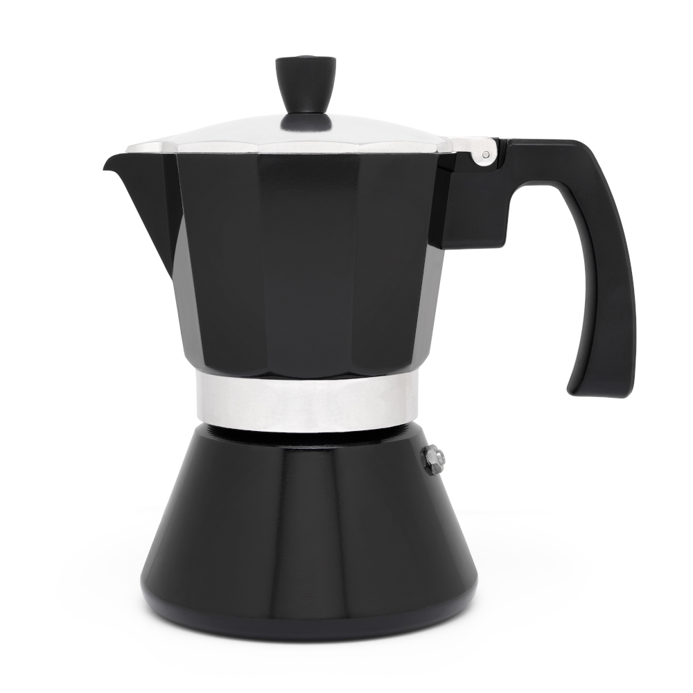 Bredemeijer Leopold Vienna Tivoli Espresso Maker 6 Cup Size In Black Aluminium With Induction