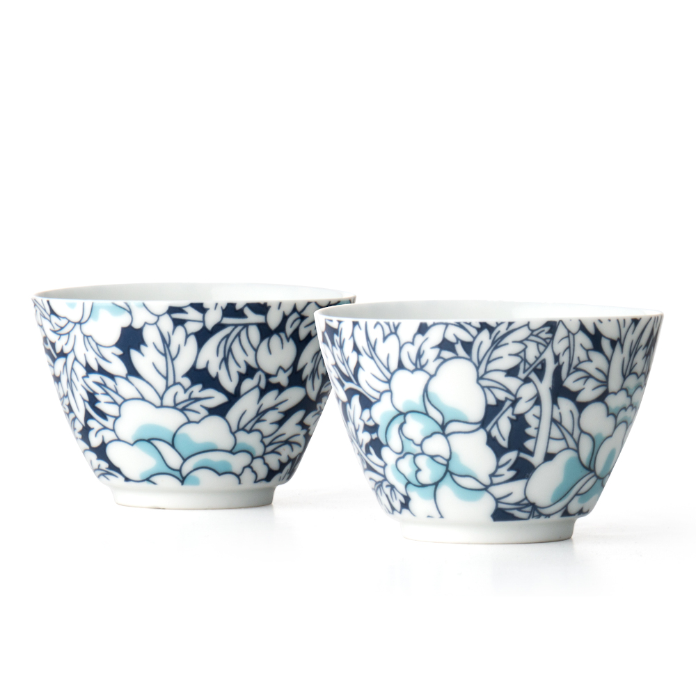 Bredemeijer Bredemeijer Tea Cups Yantai Design In Porcelain Set Of 2 In Blue