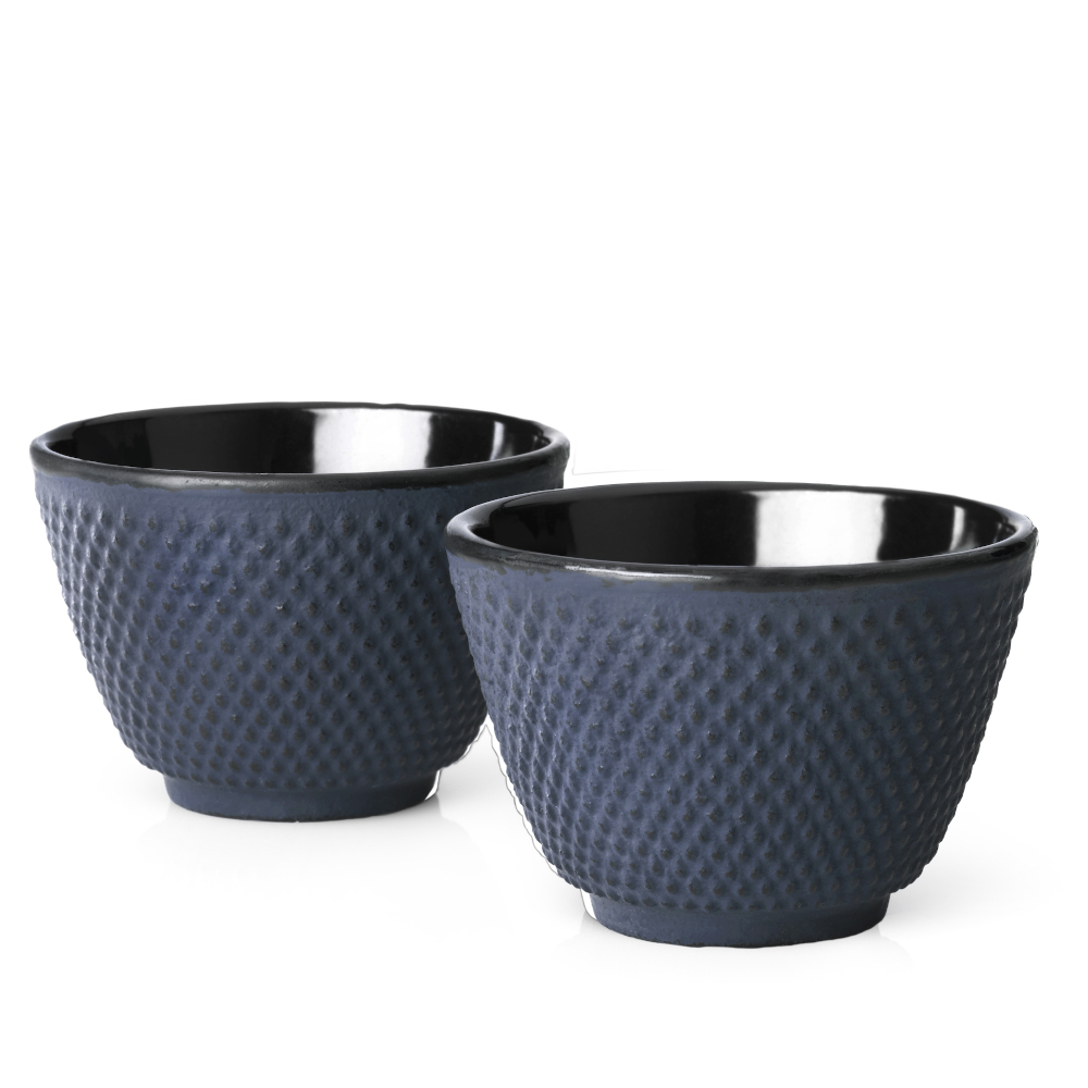 Bredemeijer Tea Cups Xilin Design Cast Iron Set Of 2 Blue