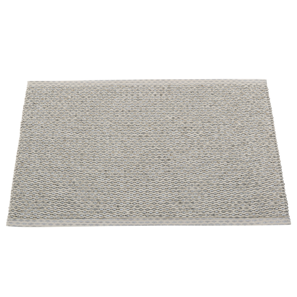 Pappelina Of Sweden Svea Design Washable Sustainable Rug 70x50cm In Warm Grey & Granit Metallic