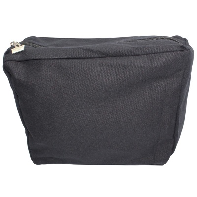 Perstorp Zip-up Inner Bags For Small Bags In Cotton Canvas In Black With Pocket