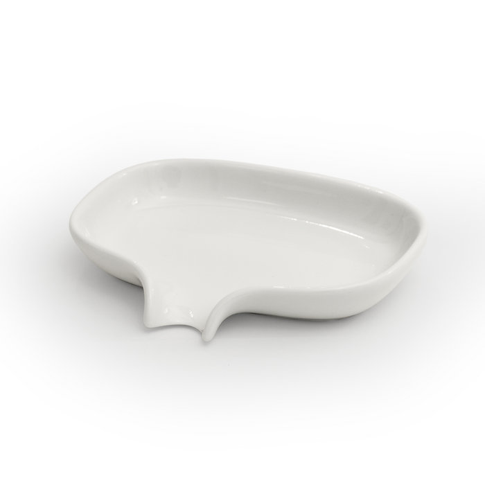 Bosign Bosign Flow Soapsaver Soap Dish Large With Draining Spout In White Porcelain