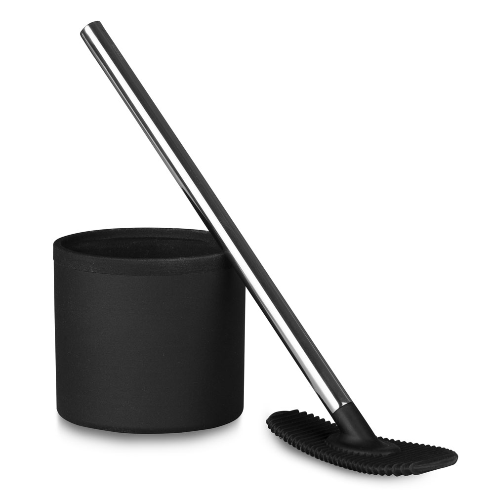 Rode Rode Of Denmark Unique Designer Toilet Brush Cleaner With Tough Silicon Head In Black Highest Quality