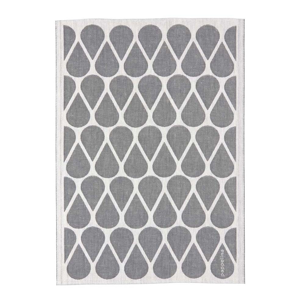 Otis Design Kitchen Tea Towel Woven From Bio-organic Cotton & Linen In Charcoal