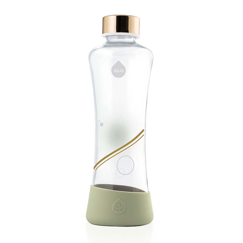 Easy Clean Water Bottle Tough Glass 550ml Metallic Gold