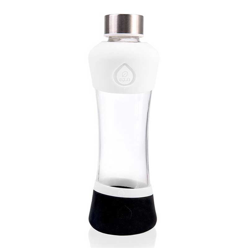 Easy Clean Water Bottle Tough Glass 550ml Active White