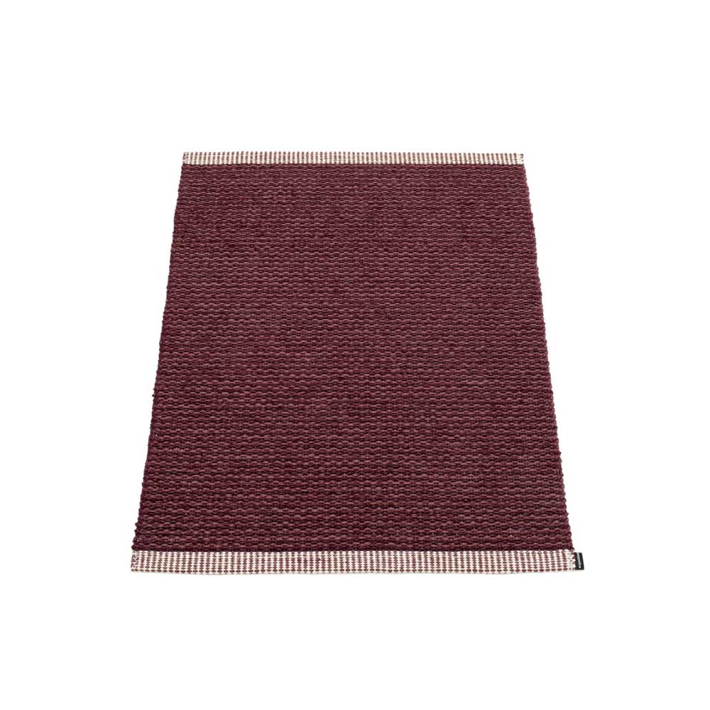 Pappelina Of Sweden Mono Design Washable Sustainable Rug 60x85cm In Zinfandel & Rose Taupe