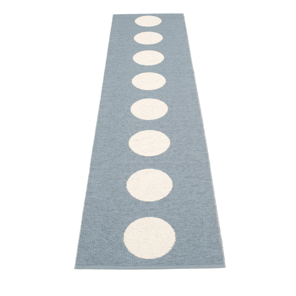 Pappelina Of Sweden Vera Design Washable Sustainable Rug 70x300cm In Storm & Vanilla