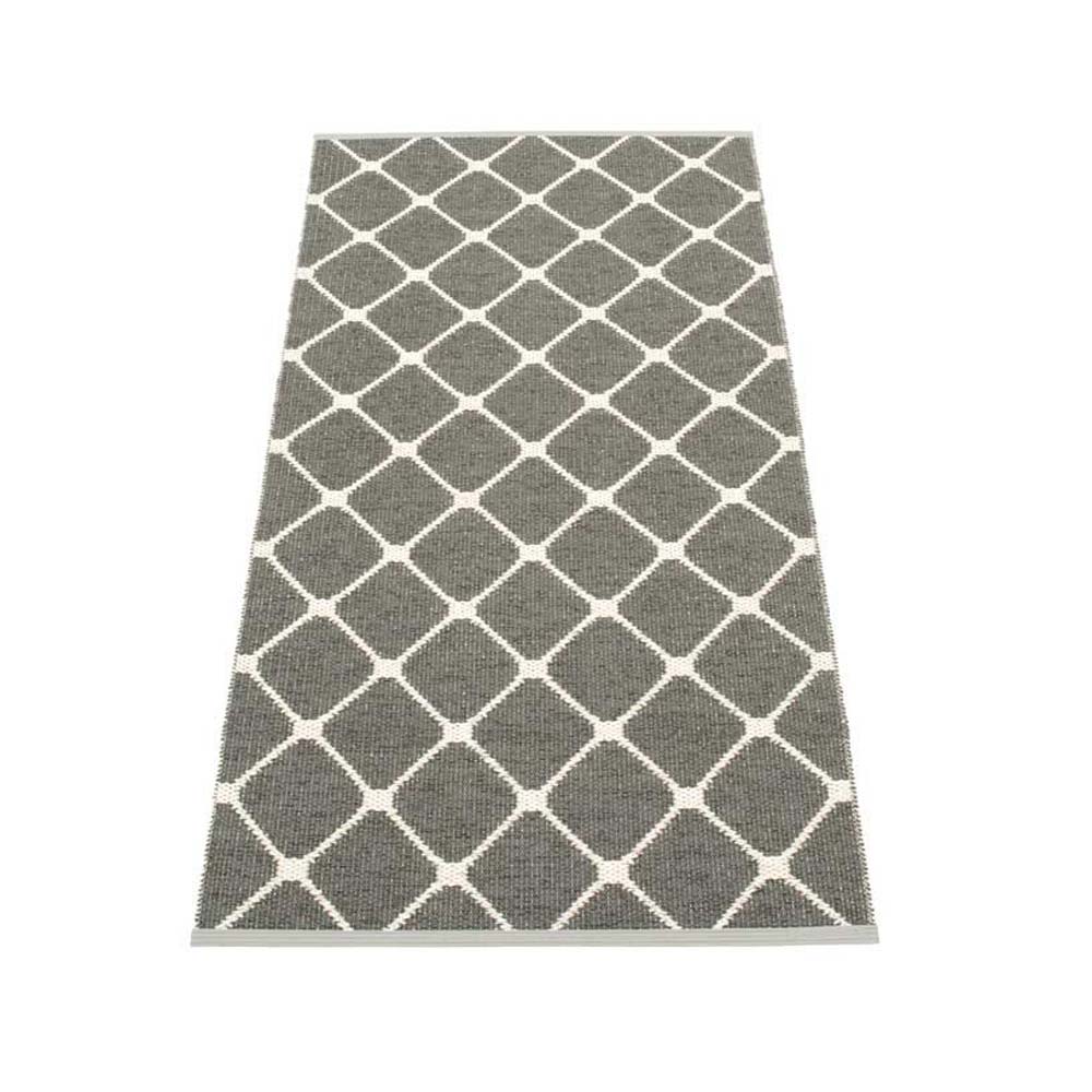 Pappelina Of Sweden Rex Design Washable Sustainable Rug 70x160cm In Charcoal