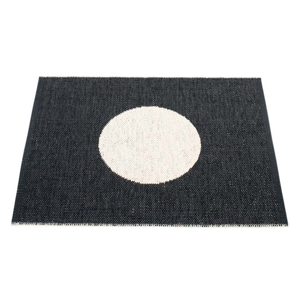 Pappelina Of Sweden Vera Small One Design Washable Sustainable Rug 70x90cm In Black & Vanilla