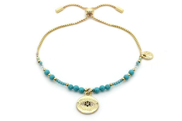 Lander Evil Eye Charm Turquoise Bracelet