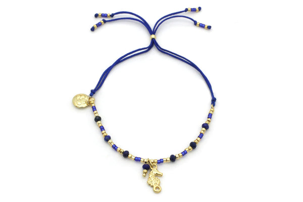 Boho Betty Seahorse Blue Charm Gemstone Bracelet