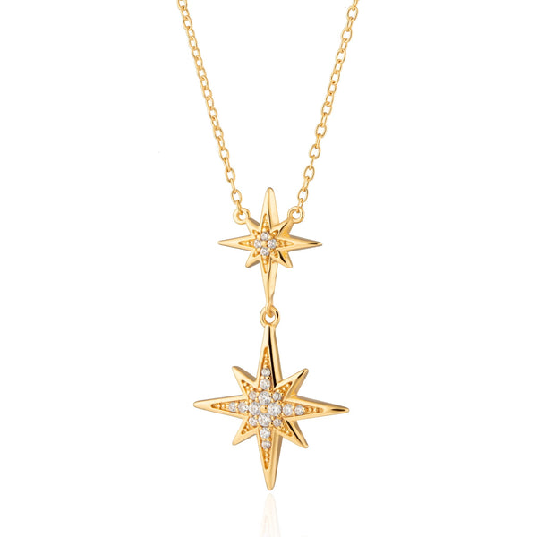 Hannah Martin Art Deco Star Necklace - Gold Plated