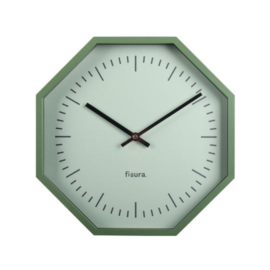 Fisura Green Octogonal Wall Clock