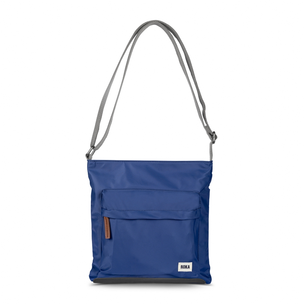 ROKA Cross Body Bag Kennington B Medium In Recycled Sustainable Nylon Burnt Blue