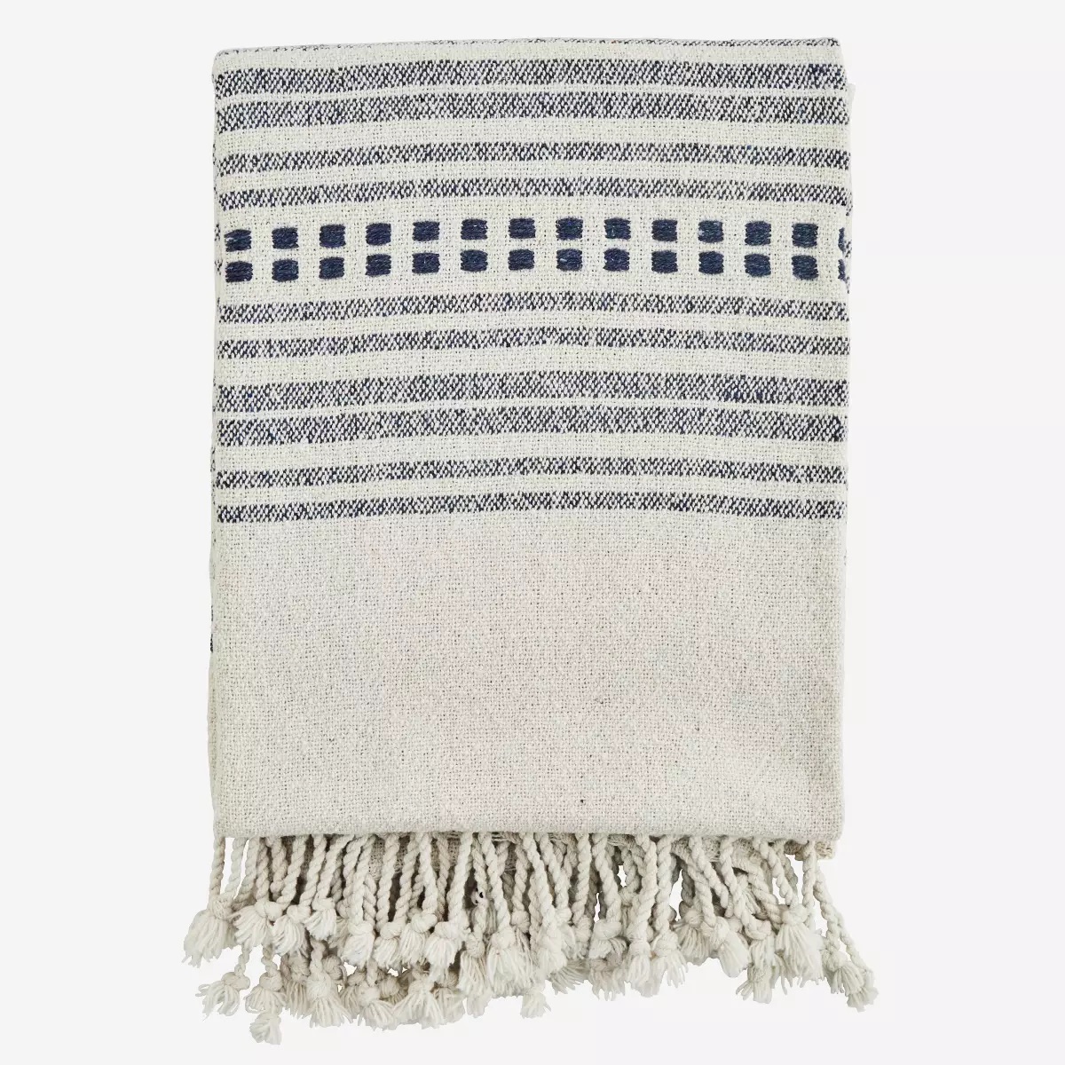 Striped Woven Throw W/ Fringes