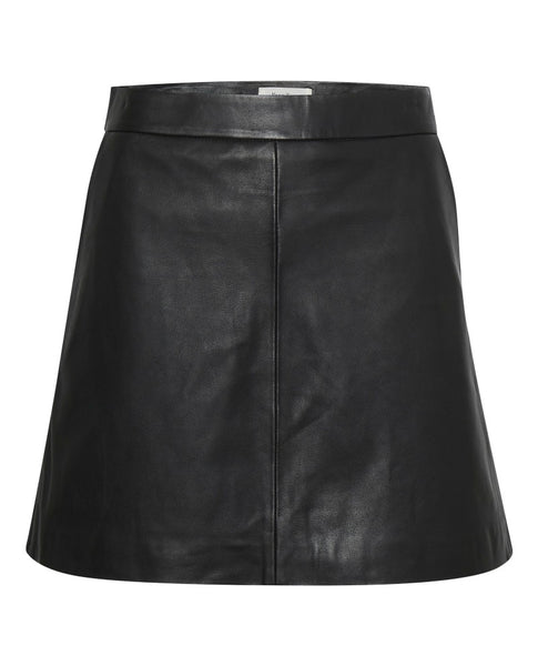 Lings Black Leather Skirt
